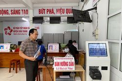 Chấm điểm cuộc thi bộ phận tiếp nhận và trả kết quả cấp huyện thân thiện, xanh, sạch, đẹp