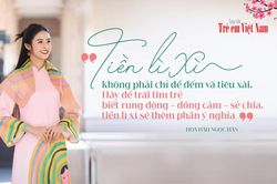 Hoa hậu Ngọc Hân: 'Có nhiều cách lì xì thay vì dạy trẻ đếm tiền trong phong bao đỏ'