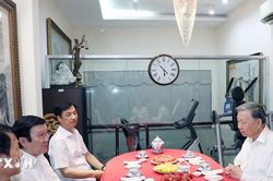 Tổng Bí thư Tô Lâm thăm, chúc Tết gia đình các nguyên lãnh đạo Đảng, Nhà nước