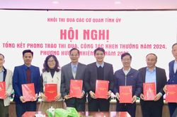 Khối thi đua Các cơ quan Tỉnh ủy ký giao ước thi đua năm 2025