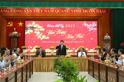 Chủ tịch nước Lương Cường thăm và chúc Tết Đảng bộ, chính quyền và nhân dân tỉnh Kiên Giang