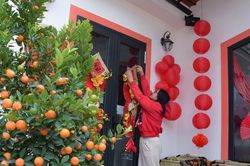 Dịch vụ trang trí tiểu cảnh 'hút khách' ngày cận Tết