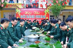 Bộ Chỉ huy Quân sự tỉnh Nghệ An tổ chức Hội thi gói bánh chưng nhân dịp Tết Nguyên đán Ất Tỵ