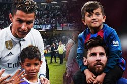 Cậu ấm nhà Ronaldo gọi, quý tử của Messi trả lời