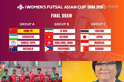 Tuyển futsal nữ Việt Nam vào bảng 'dễ thở' tại giải châu Á