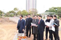 Bí thư Tỉnh ủy Thái Nguyên kiểm tra tiến độ Dự án xây dựng cảnh quan phía sau Quảng trường Võ Nguyên Giáp