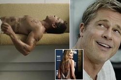 Brad Pitt khoe loạt hình xăm trong bức ảnh hiếm hoi không mặc áo