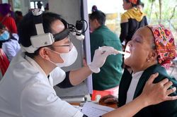 Khám bệnh và cấp thuốc miễn phí cho hơn 300 người dân xã Thông Thụ, huyện Quế Phong