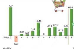 Chỉ số giá tiêu dùng tháng Hai tăng 0,34% so với tháng Một