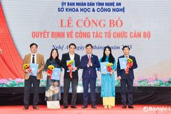 Sở Khoa học và Công nghệ Nghệ An công bố các quyết định về công tác cán bộ