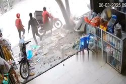 Thót tim ba người phụ nữ thoát chết trong gang tấc khi ôtô lao thẳng lên vỉa hè