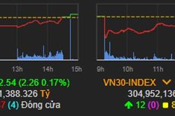 VN-Index thoát giảm điểm vào cuối phiên