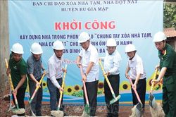 Xóa nhà tạm: Xây dựng nhiều nhà mới tại huyện biên giới Bù Gia Mập