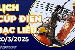 Lịch cúp điện Bạc Liêu hôm nay ngày 20/3/2025