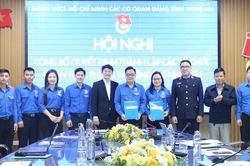 Công bố quyết định thành lập Đoàn TNCS Hồ Chí Minh các cơ quan Đảng tỉnh Nghệ An