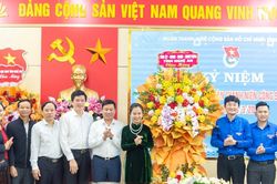 Phó Bí thư Tỉnh ủy Võ Thị Minh Sinh chúc mừng Tỉnh đoàn Nghệ An nhân ngày 26/3