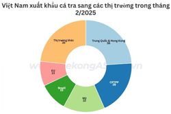 Xuất khẩu cá tra sang thị trường chính tăng cao trong tháng 2/2025