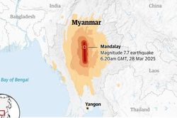 Động đất mạnh 7,7 độ ở Myanmar, nhiều nước cũng cảm nhận được địa chấn