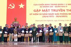 Trao quà cho các gia đình thân nhân liệt sĩ ở Nghệ An