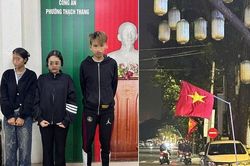 Xử lý 3 thanh thiếu niên có hành vi rút cây cắm cờ và để lá cờ Tổ quốc dưới đường