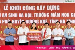 Agribank Hà Tĩnh II hỗ trợ xây dựng trường mầm non ở Hương Khê