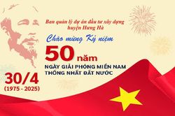 BQL dự án đầu tư xây dựng huyện Hưng Hà chào mừng kỷ niệm 50 năm Ngày Giải phóng miền Nam, thống nhất đất nước