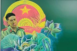 Thầy giáo miền Trung vẽ chân dung thiếu tá Nguyễn Đăng Khải: Bức tranh lay động hàng triệu trái tim người Việt
