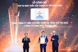 UDIC được vinh danh Top 10 nhà thầu uy tín năm 2025