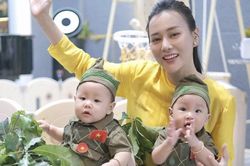 Hai em bé nhà Phương Oanh dễ thương trong bộ ảnh mừng Đại lễ