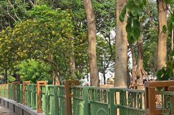 Công viên Cầu Giấy lắp đặt hàng rào mới