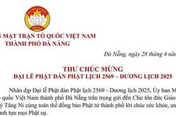 Thư chúc mừng Đại lễ Phật đản Phật lịch 2569 - Dương lịch 2025
