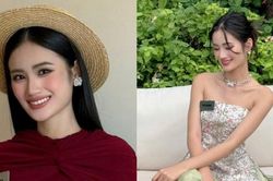 Miss World 2025: Ý Nhi mix đồ cực hợp cùng túi xinh do đại diện Thái Lan tặng