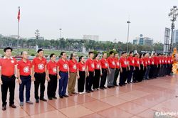 Liên hiệp Các tổ chức hữu nghị tỉnh Nghệ An dâng hoa tại Quảng trường Hồ Chí Minh