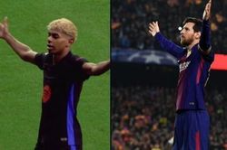Yamal ăn mừng giống Messi