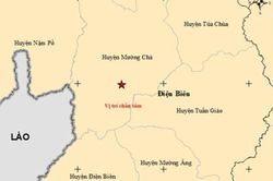 Động đất 5 độ Richter gây rung lắc nhà cửa ở Điện Biên