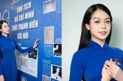 Hoa hậu Thanh Thủy vinh dự nhận Huy hiệu thanh niên tiên tiến làm theo lời Bác