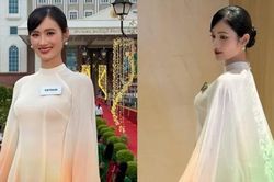 Hoa hậu Ý Nhi mang đến Miss World áo dài in hình địa danh nổi tiếng của Ấn Độ