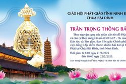 Chùa Bái Đính đón xá lợi Đức Phật vào sáng ngày 21/5/2025