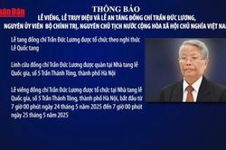 Thông báo lễ viếng, lễ truy điệu và lễ an táng nguyên Chủ tịch nước Trần Đức Lương