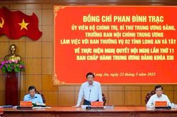 Trưởng Ban Nội chính Trung ương làm việc với hai tỉnh Long An và Tây Ninh
