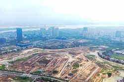 Công viên rộng bậc nhất Hà Nội dần lộ hình hài