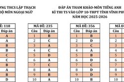 Đáp án tham khảo môn Tiếng Anh thi vào lớp 10 tại Vĩnh Phúc