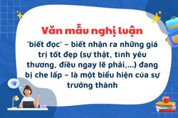 Bài văn nghị luận xã hội về việc biết đọc, biết nhận ra những giá trị tốt đẹp (sự thật, tình yêu thương, điều ngay lẽ phải,...) đang bị che lấp là một biểu hiện của sự trưởng thành