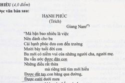 'Hạnh phúc' vào đề Ngữ văn thi vào lớp 10 tại Hà Nội