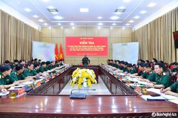 Bộ Quốc phòng kiểm tra thực hiện nhiệm vụ quân sự, quốc phòng, sắp xếp lại cơ quan quân sự địa phương tại Nghệ An