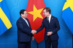 Hình ảnh Thủ tướng Phạm Minh Chính hội đàm với Thủ tướng Thụy Điển
