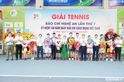 Gần 200 vận động viên tham gia Giải Tennis Báo chí Nghệ An lần thứ 7