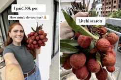 Sốt clip cô gái Tây cười tít khoe chùm vải ngon mua với giá 30 nghìn đồng/kg