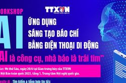Trải nghiệm sử dụng AI tại gian trưng bày của TTXVN ở Hội báo toàn quốc 2025