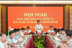 Ban Thường vụ Tỉnh ủy Hà Nam, Nam Định, Ninh Bình thông qua công tác tổ chức bộ máy thực hiện sáp nhập tỉnh